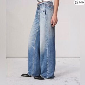 Viral Wide Leg Light Blue Denim/sweatpants by Mila Rosabella